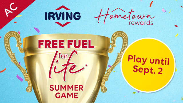 Free fuel for life banner with trophy